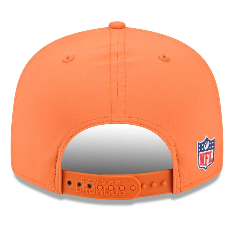 Casquette snapback 9FIFTY orange Denver Broncos 2025 Sideline pour homme New Era