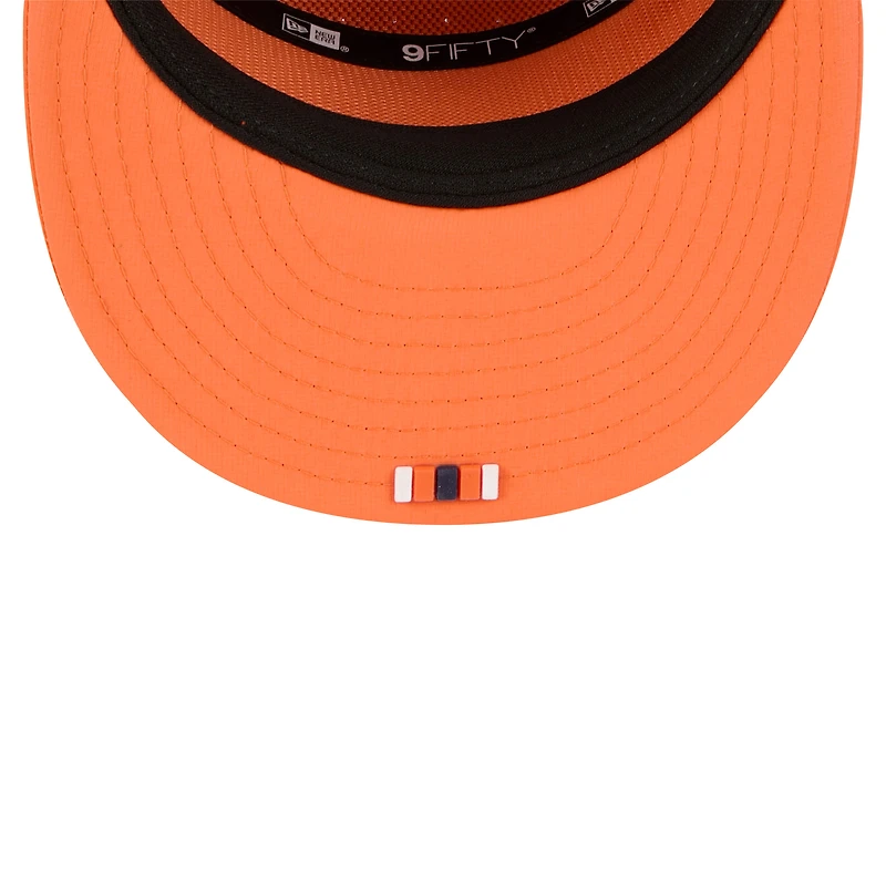 Casquette snapback 9FIFTY orange Denver Broncos 2025 Sideline pour homme New Era