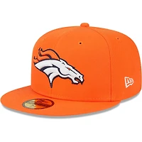 Casquette ajustée 59FIFTY principale orange des Denver Broncos New Era pour hommes