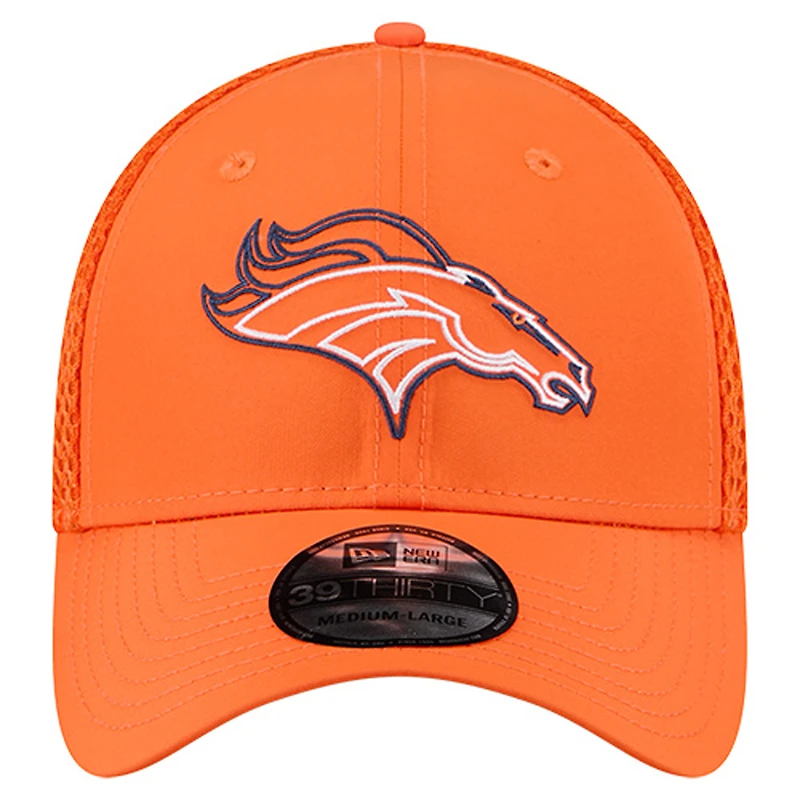 Casquette 39THIRTY Flex orange des Denver Broncos pour homme de New Era