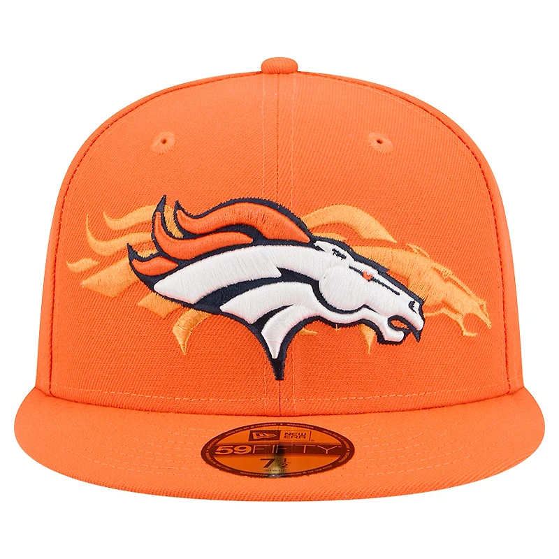 Casquette ajustée Tri-Hit 59FIFTY orange des Broncos de Denver pour homme New Era