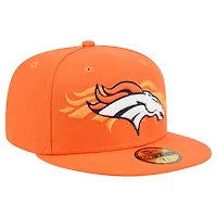 Casquette ajustée Tri-Hit 59FIFTY orange des Broncos de Denver pour homme New Era