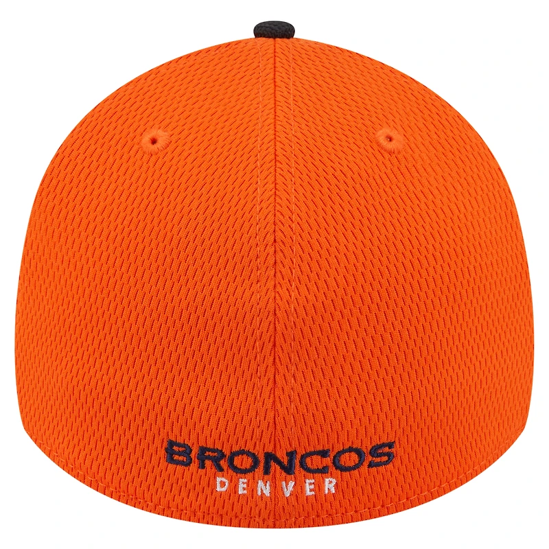 Casquette New Era orange Denver Broncos Visor Hit 39THIRTY Flex pour homme