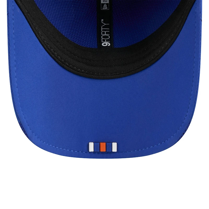 Casquette ajustable New Era Royal Denver Broncos 2025 Sideline Throwback M-Crown 9FORTY pour homme