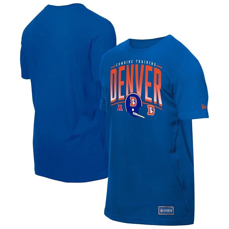 Men's New Era Royal Denver Broncos Combine Authentic Training Throwback T-Shirt