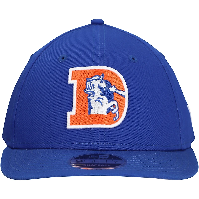 Casquette à visière plate 9FIFTY à profil bas pour homme New Era Royal Denver Broncos