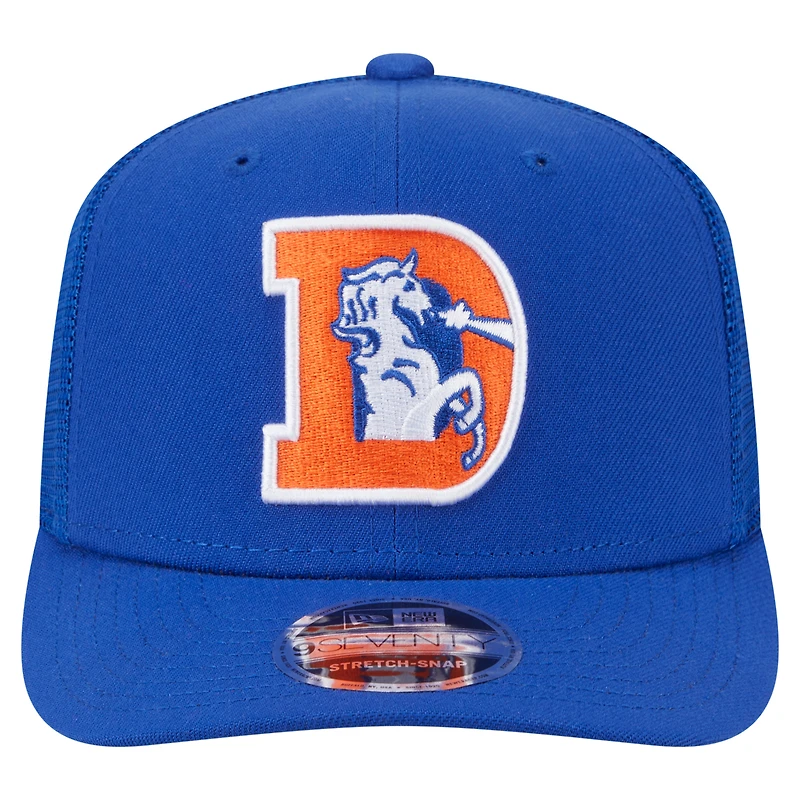 Casquette camionneur extensible 9SEVENTY des Broncos de Denver Royal New Era pour homme