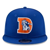 New Era Royal Denver Broncos Throwback 9FIFTY Snapback ajustable pour homme