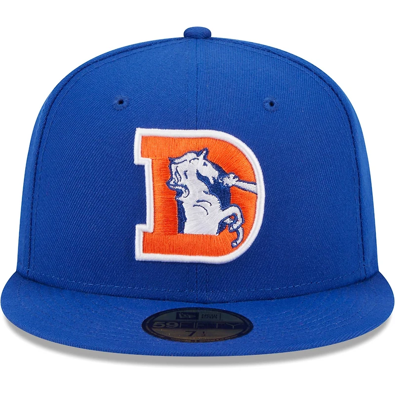 Casquette ajustée Royal Denver Broncos Throwback Main 59FIFTY New Era pour homme