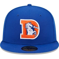 Casquette ajustée Royal Denver Broncos Throwback Main 59FIFTY New Era pour homme