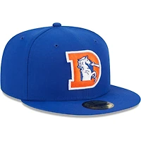 Casquette ajustée Royal Denver Broncos Throwback Main 59FIFTY New Era pour homme