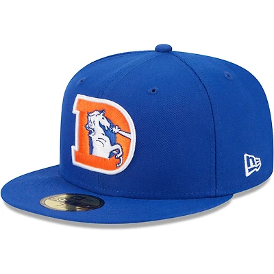 Casquette ajustée Royal Denver Broncos Throwback Main 59FIFTY New Era pour homme