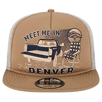 Men's New Era Tan Denver Broncos Meet Me 9FIFTY Snapback Hat