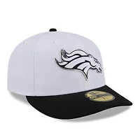 Casquette ajustée New Era 59FIFTY blanche et noire pour homme, Denver Broncos, draft NFL 2026