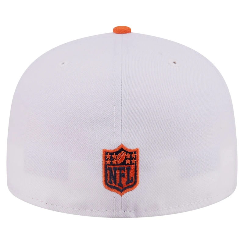 Men's New Era White/Orange Denver Broncos Retro Swoop 59FIFTY Fitted Hat