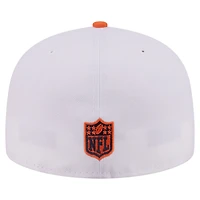 Men's New Era White/Orange Denver Broncos Retro Swoop 59FIFTY Fitted Hat