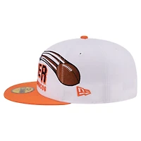 Men's New Era White/Orange Denver Broncos Retro Swoop 59FIFTY Fitted Hat