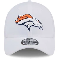 Casquette flexible principale 39THIRTY des Denver Broncos New Era pour hommes, blanche