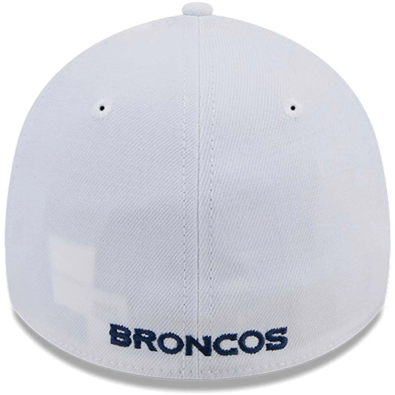 Casquette flexible principale 39THIRTY des Denver Broncos New Era pour hommes, blanche