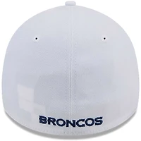 Casquette flexible principale 39THIRTY des Denver Broncos New Era pour hommes, blanche