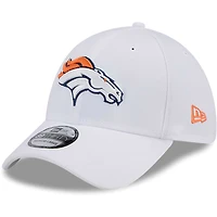Casquette flexible principale 39THIRTY des Denver Broncos New Era pour hommes, blanche