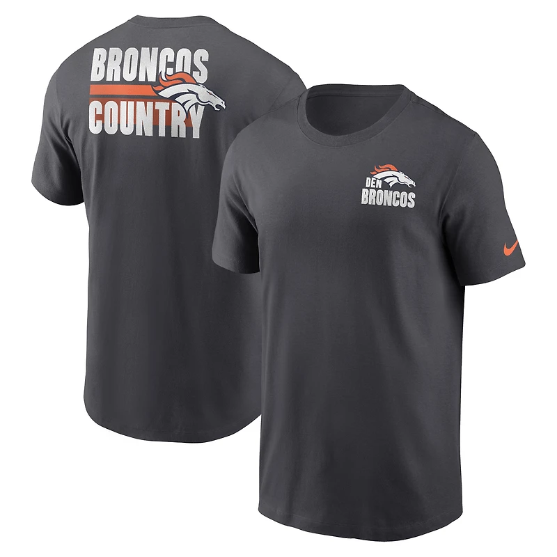 T-shirt essentiel Blitz Denver Broncos Nike anthracite pour homme