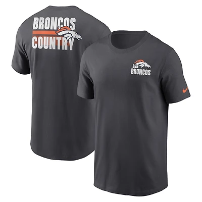 T-shirt essentiel Blitz Denver Broncos Nike anthracite pour homme