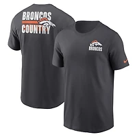 T-shirt essentiel Blitz Denver Broncos Nike anthracite pour homme