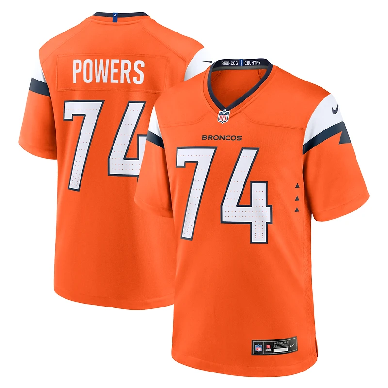 Men's Nike Ben Powers Orange Denver Broncos Team Game Jersey