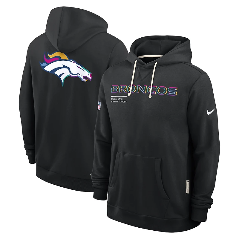 Sweat à capuche Nike noir Denver Broncos 2025 NFL Crucial Catch Sideline Standard Issue Dri-FIT pour homme