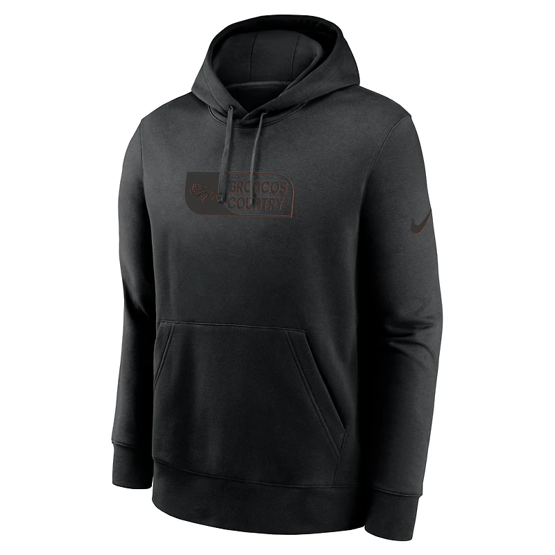Sweat à capuche Nike noir Denver Broncos Edge Pack French Terry Club pour homme