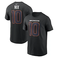 Men's Nike Bo Nix Black Denver Broncos Carbon Name & Number T-Shirt