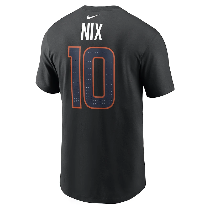 Men's Nike Bo Nix Black Denver Broncos Carbon Name & Number T-Shirt