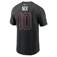 Men's Nike Bo Nix Black Denver Broncos Carbon Name & Number T-Shirt