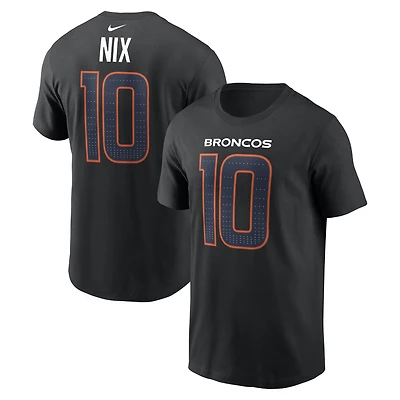 Men's Nike Bo Nix Black Denver Broncos Carbon Name & Number T-Shirt