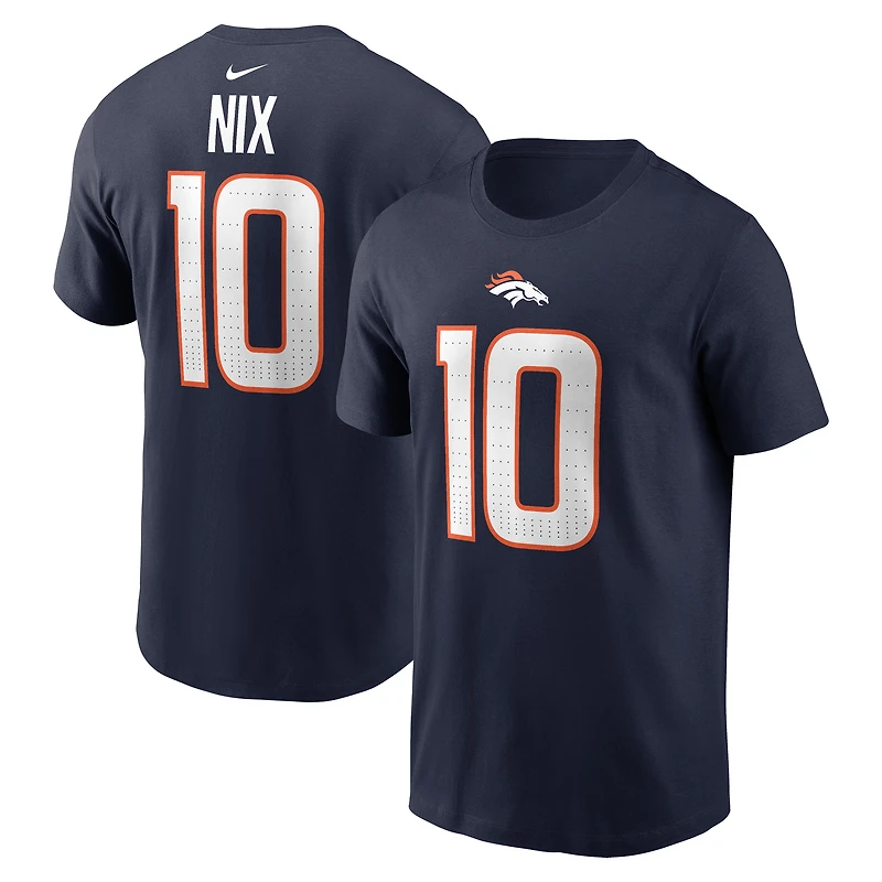 T-shirt Nike Bo Nix Orange Denver Broncos avec nom et numéro pour homme