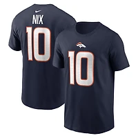 Men's Nike Bo Nix Orange Denver Broncos  Name & Number T-Shirt