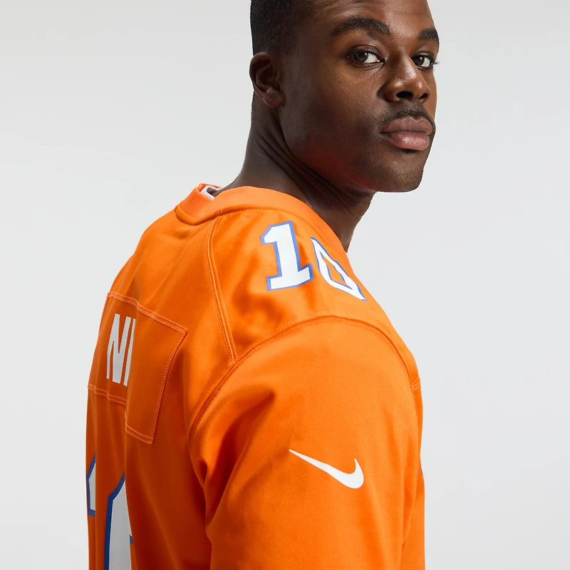 Men's Nike Bo Nix Orange Denver Broncos Mile High Collection 1977 Throwback Player Game Jersey
