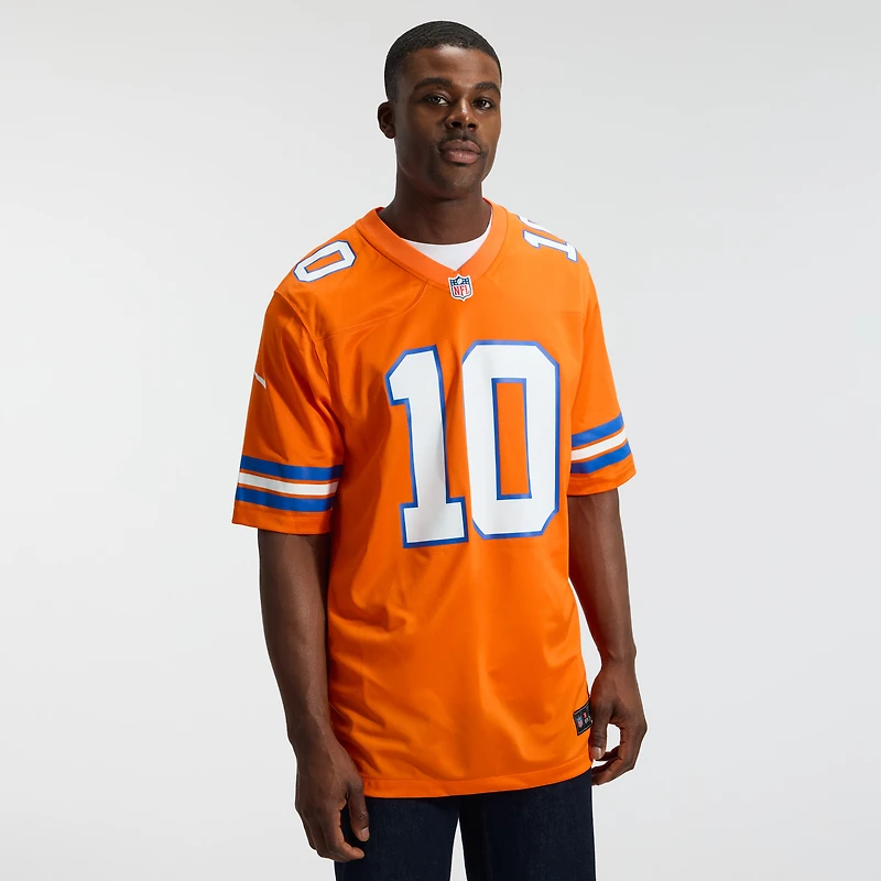 Men's Nike Bo Nix Orange Denver Broncos Mile High Collection 1977 Throwback Player Game Jersey