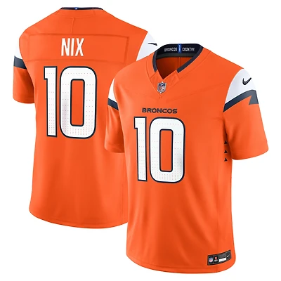 Maillot Nike Bo Nix Orange Denver Broncos Vapor F.U.S.E. Stitched Limited pour homme
