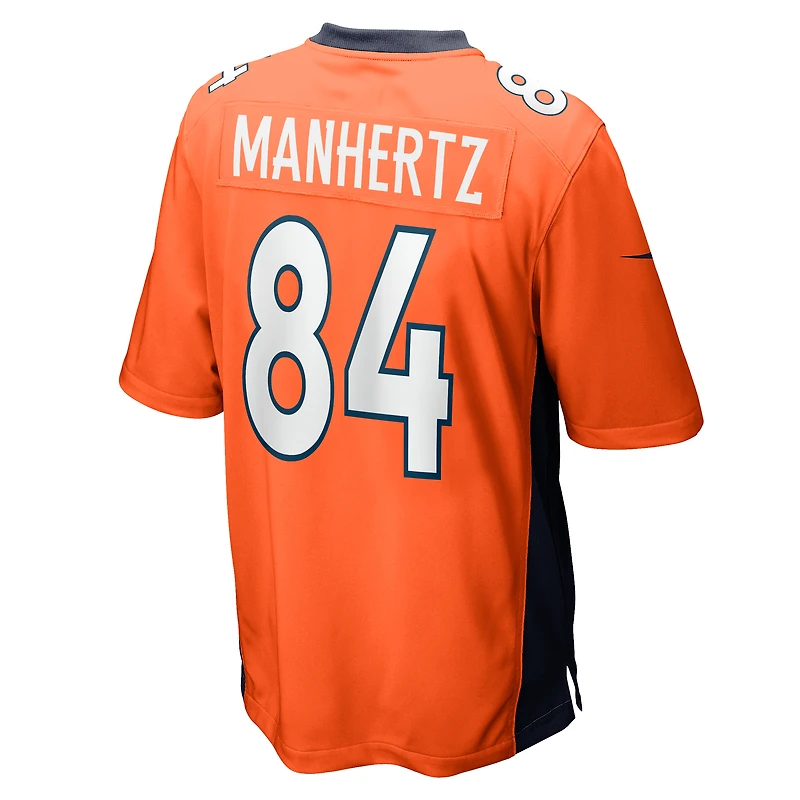 Maillot Nike Chris Manhertz pour homme, joueur de match des Denver Broncos, orange