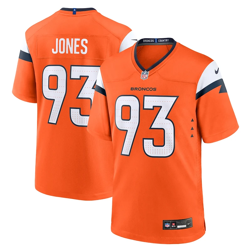 Maillot de match Nike D.J. Jones orange Denver Broncos pour homme