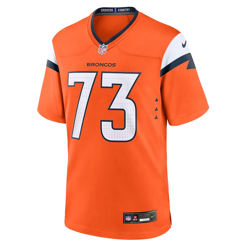 Men's Nike Frank Crum  Orange Denver Broncos Team Game Jersey