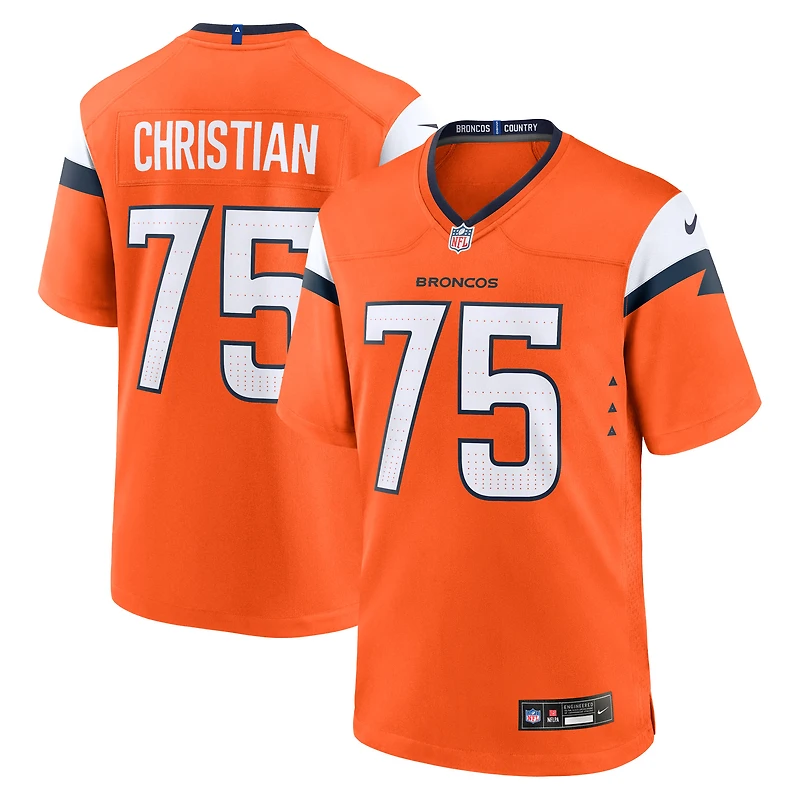 Men's Nike Geron Christian  Orange Denver Broncos Team Game Jersey