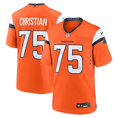 Men's Nike Geron Christian  Orange Denver Broncos Team Game Jersey