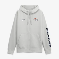 Sweat à capuche zippé Nike Cool Down Club gris Denver Broncos pour homme
