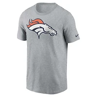 T-shirt Nike gris avec logo principal des Denver Broncos pour homme