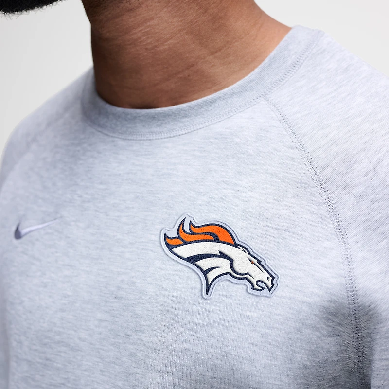 Sweat-shirt Nike Tech Fleece Raglan gris chiné des Denver Broncos pour homme