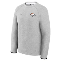 Men's Nike Heather Gray Denver Broncos Tech Fleece Raglan Sweatshirt