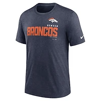 T-shirt Nike Denver Broncos Team Tri-Blend - Bleu marine chiné pour homme